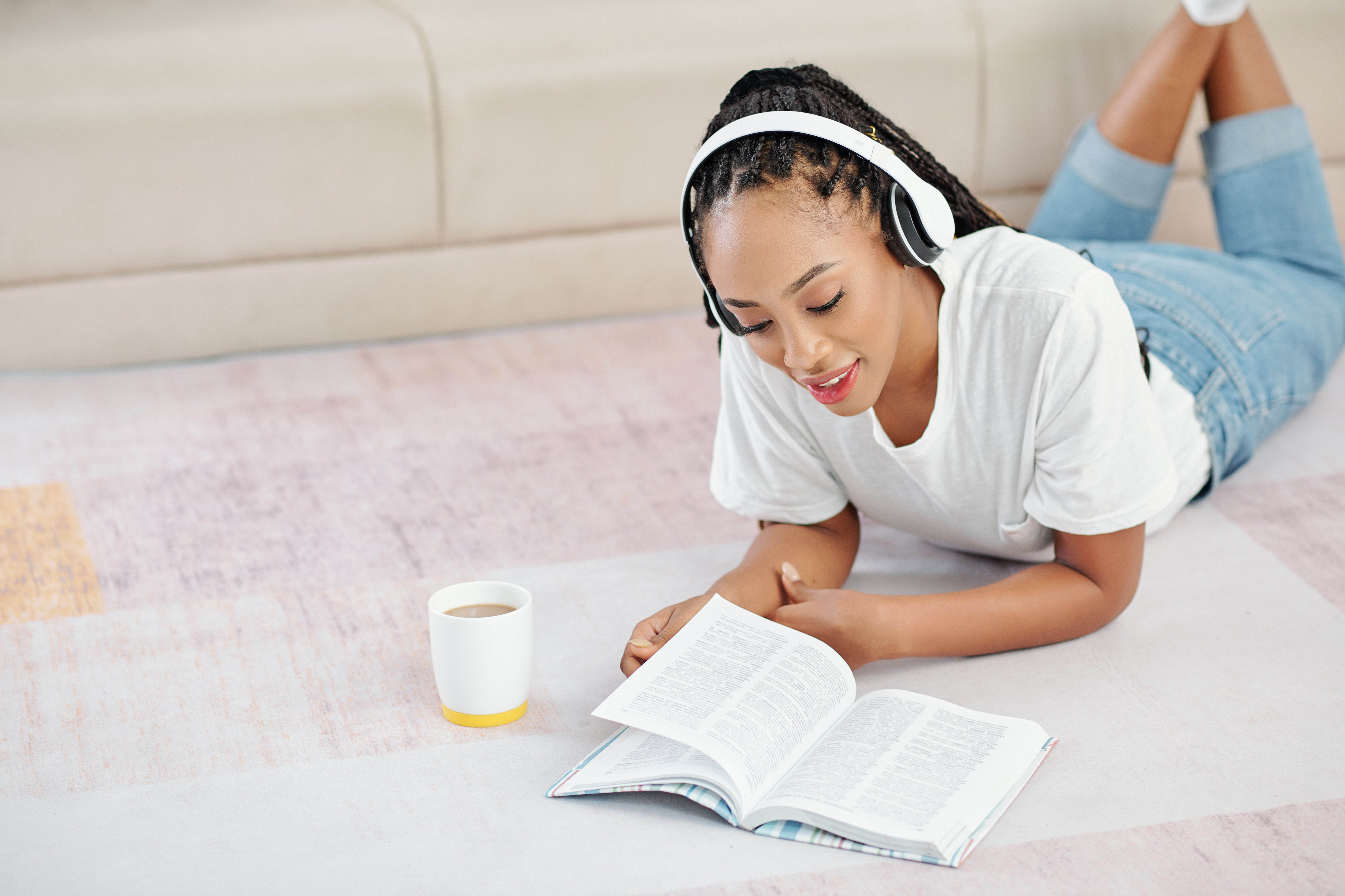 Woman learning language